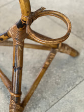 Load image into Gallery viewer, Rare MCM Bamboo and Rattan Plant Stand