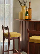 Load image into Gallery viewer, Mid-Century Curved Bar with Copper Footrest & 3 Bar Chairs