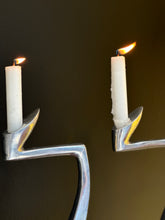 Load image into Gallery viewer, Pair Of Post Modern Matthew Hilton Swan Design Candle Holders