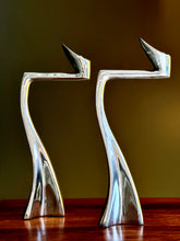 Load image into Gallery viewer, Pair Of Post Modern Matthew Hilton Swan Design Candle Holders