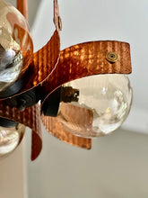 Load image into Gallery viewer, Vintage Amber & Copper Ceiling Pendant
