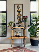 Load image into Gallery viewer, Vintage Bamboo Drinks Trolley