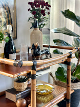 Load image into Gallery viewer, Vintage Bamboo Drinks Trolley