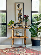 Load image into Gallery viewer, Vintage Bamboo Drinks Trolley