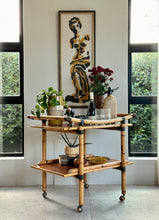 Load image into Gallery viewer, Vintage Bamboo Drinks Trolley
