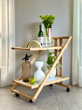 Load image into Gallery viewer, Vintage Beechwood Two Tier, Foldable Bar Cart