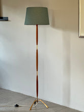 Load image into Gallery viewer, Wood & Solid Brass Floor Lamp