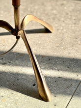 Load image into Gallery viewer, Wood & Solid Brass Floor Lamp