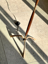 Load image into Gallery viewer, Wood & Solid Brass Floor Lamp