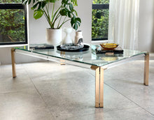 Load image into Gallery viewer, Post Modern Lucite & Brass Coffee Table