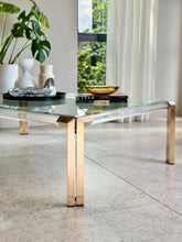 Load image into Gallery viewer, Post Modern Lucite & Brass Coffee Table