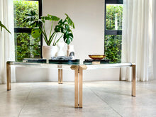 Load image into Gallery viewer, Post Modern Lucite & Brass Coffee Table