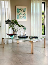 Load image into Gallery viewer, Post Modern Lucite & Brass Coffee Table