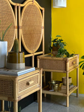 Load image into Gallery viewer, Cane Double Headboard With  Pedestals