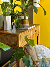 Load image into Gallery viewer, Vintage cane Dresser With Stool & Mirror