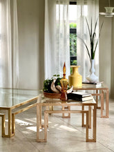 Load image into Gallery viewer, Solid Brass & Glass Tables