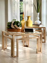 Load image into Gallery viewer, Solid Brass & Glass Tables