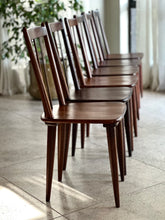 Load image into Gallery viewer, Set of Six, Solid Imbuia Dining Chairs by EE Meyer - "Karin Chairs"