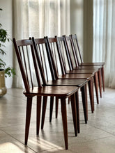 Load image into Gallery viewer, Set of Six, Solid Imbuia Dining Chairs by EE Meyer - "Karin Chairs"