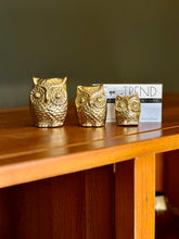 Load image into Gallery viewer, Set of Three Brass Owls