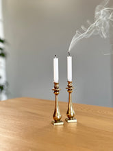 Load image into Gallery viewer, Pair of Miniature Brass Candle Holders