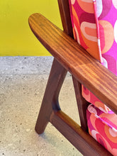 Load image into Gallery viewer, Mid-Century Kiaat Armchair in Retro-Style Fabric