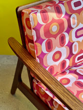 Load image into Gallery viewer, Mid-Century Kiaat Armchair in Retro-Style Fabric