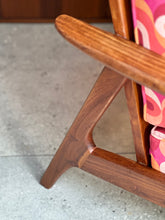 Load image into Gallery viewer, Mid-Century Kiaat Armchair in Retro-Style Fabric