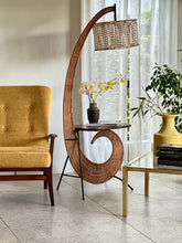 Load image into Gallery viewer, Curved Retro Standing Lamp with Side-Table