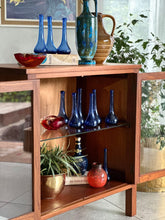 Load image into Gallery viewer, Decorative Handmade Blue Glass Bottles - Set of Three