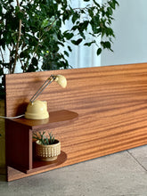 Load image into Gallery viewer, King Size Sapele Headboard - Attached Pedestal Shelves