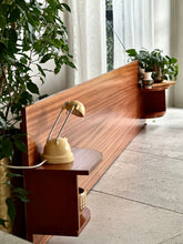 Load image into Gallery viewer, King Size Sapele Headboard - Attached Pedestal Shelves