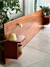 Load image into Gallery viewer, King Size Sapele Headboard - Attached Pedestal Shelves