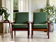 Load image into Gallery viewer, Pair Of Solid Kiaat-Framed Armchairs