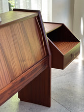 Load image into Gallery viewer, King-Size Headboard with Attached Pedestals & Storage Compartment