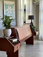Load image into Gallery viewer, King-Size Headboard with Attached Pedestals & Storage Compartment