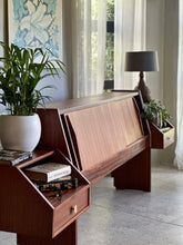 Load image into Gallery viewer, King-Size Headboard with Attached Pedestals & Storage Compartment