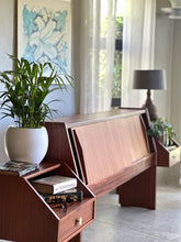 Load image into Gallery viewer, King-Size Headboard with Attached Pedestals & Storage Compartment