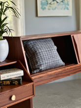 Load image into Gallery viewer, King-Size Headboard with Attached Pedestals & Storage Compartment