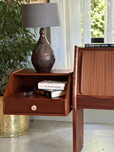 Load image into Gallery viewer, King-Size Headboard with Attached Pedestals & Storage Compartment