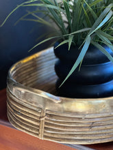 Load image into Gallery viewer, Brass and Wicker Tray