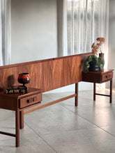 Load image into Gallery viewer, Retro Headboard & Attached Pedestals (See Note on Dimensions)