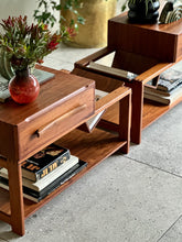 Load image into Gallery viewer, Pair of Pedestals with a Integrated Magazine Holder | By Torrente Furniture