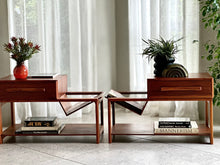 Load image into Gallery viewer, Pair of Pedestals with a Integrated Magazine Holder | By Torrente Furniture