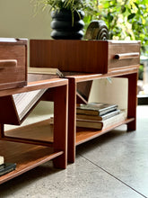 Load image into Gallery viewer, Pair of Pedestals with a Integrated Magazine Holder | By Torrente Furniture