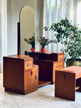 Load image into Gallery viewer, Symmetrical Art Deco Dresser & Stool