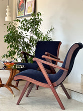 Load image into Gallery viewer, Pair Of Mid-Century Curved Armchairs