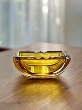 Load image into Gallery viewer, Amber Val Saint Lambert’s Crystal Glass Ashtray