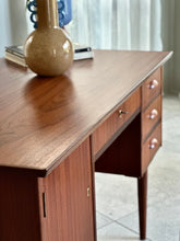 Load image into Gallery viewer, Scandinavian Double-Sided Teak Freestanding Desk