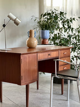 Load image into Gallery viewer, Scandinavian Double-Sided Teak Freestanding Desk